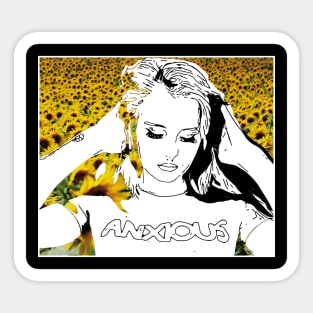 Anxious Sunflowers Sticker